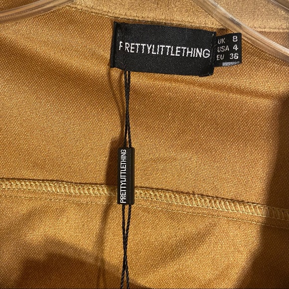 NWT PRETTYLITTLETHINGS CAMEL FAUX LEATHER SUEDE BIKER JACKET Sz XS - Picture 14 of 14